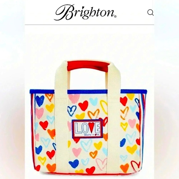 Brighton Handbags - NWT Brighton Red/White & You Mini Summer Canvas Tote/Purse/Handbag